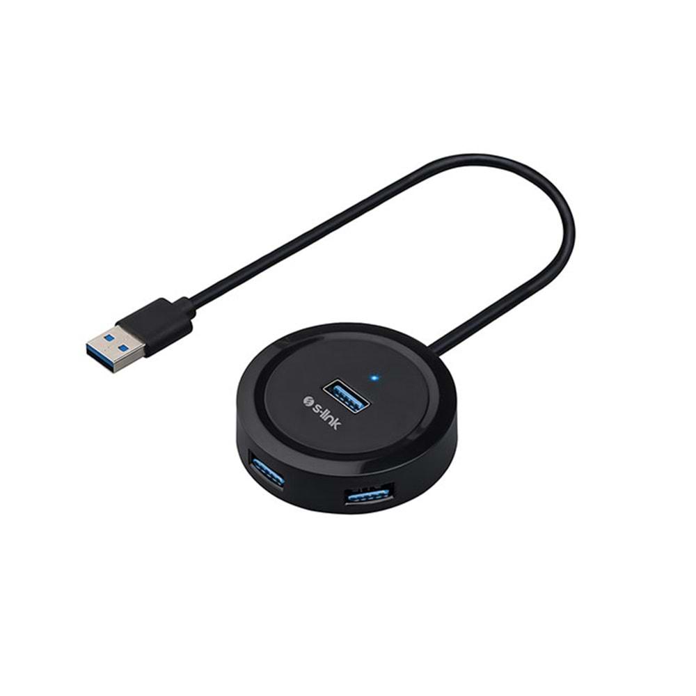 S-Link SWAPP SW-U300 4 Port USB 3.0 Hub Çoklayıcı Gri