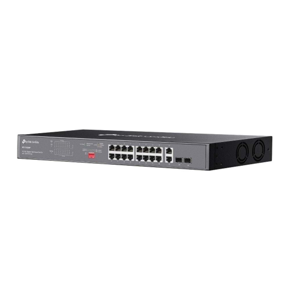 TP-Link Omada DS1018GMP 16 Port Gigabit + 2x 1GB RJ45/SFP Combo 250W 250 Metre PoE Mesafe Metal Rackmount Kasa Switch