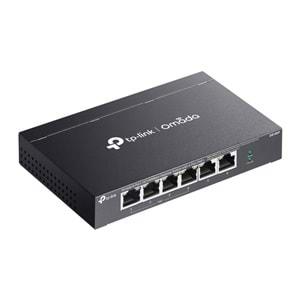 TP-Link Omada DS106P 4 Port 10/100 + 2 Port 10/100 Uplink 67W 250 Metre PoE Mesafe Metal Kasa Switch