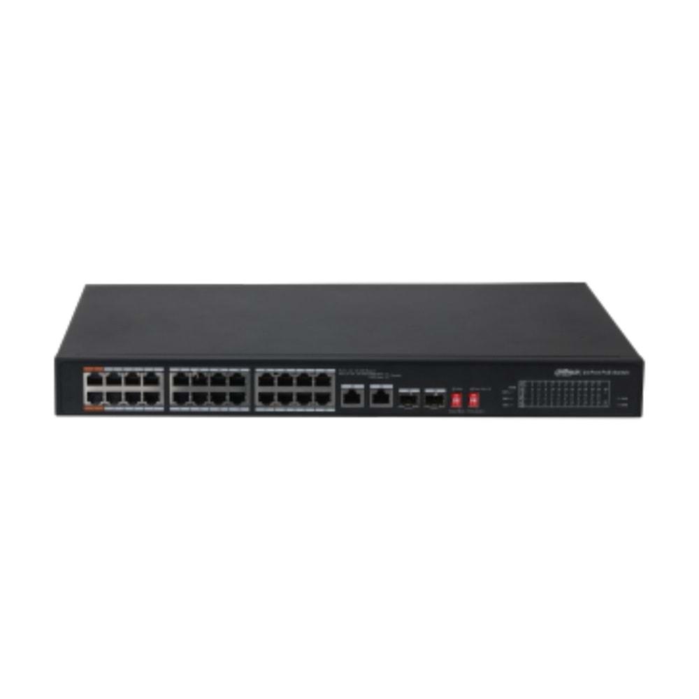 Dahua PFS3226-24ET-240 24 Port PoE (240W) 10/100Mbps + 2xGB,2xSFP Uplink Switch