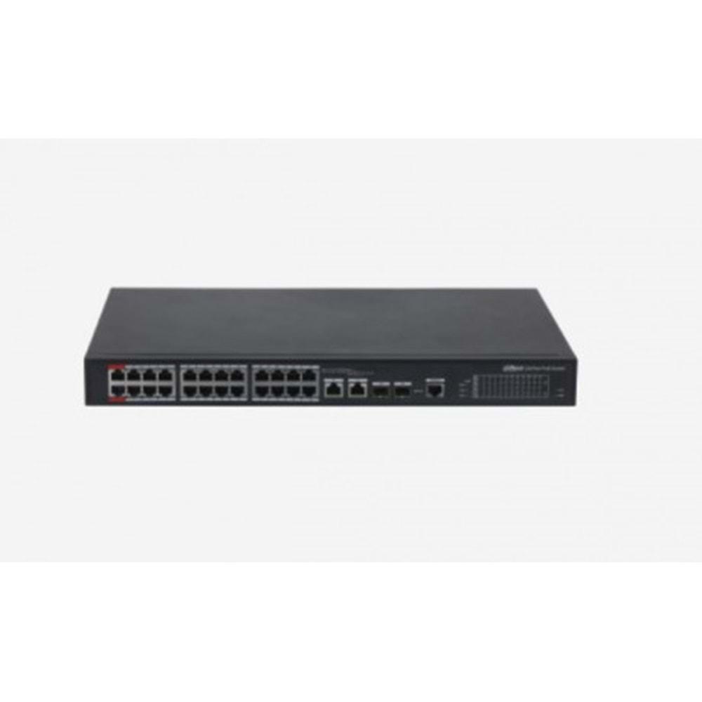 Dahua PFS4226-24ET-240 24 PORT 24XFE-2GE-2SFP 240W Yönetilebilir POE Switch