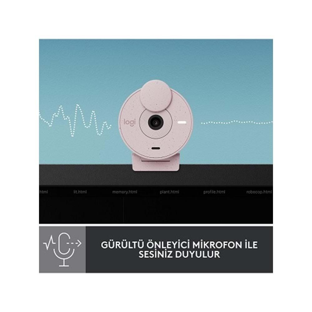 Logitech Brio 300 Webcam Pembe Full HD 960-001448