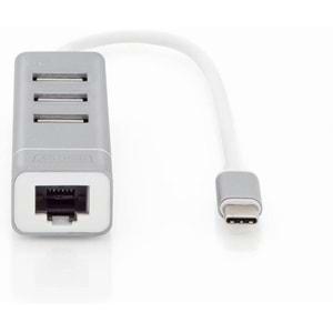 Digitus Type-C- 3xUSB 2.0 - Rj45 (10/100Mbps)