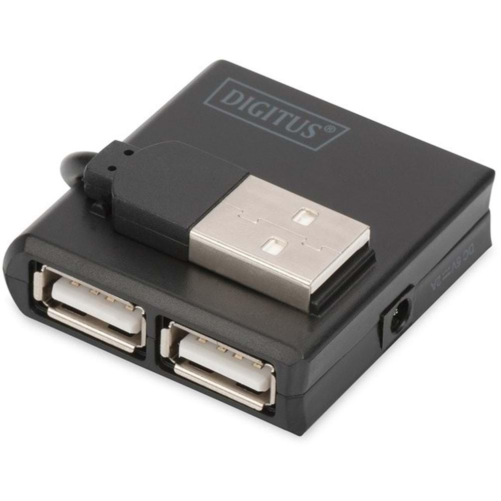 Digitus USB 2.0 Çoklayıcı 10cm Kablo Siyah(4 Port)