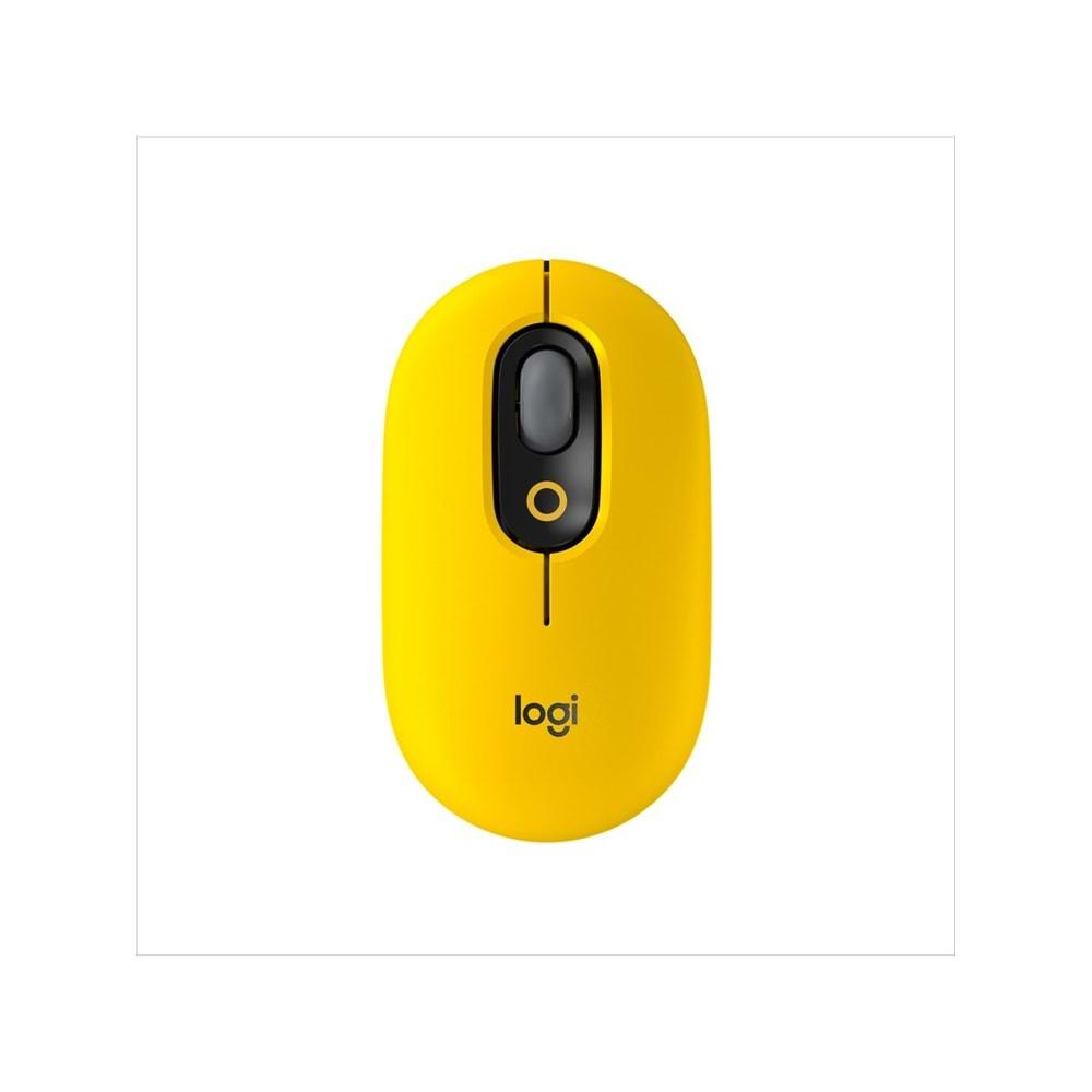 Logitech Pop Kablosuz Mouse Emojili Sarı&Siyah