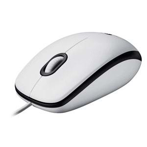 Logitech M100 Kablolu Optik Mouse Beyaz 910-006764