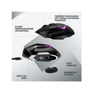 Logitech G G502 X Plus Kablosuz Gaming Mouse Siyah