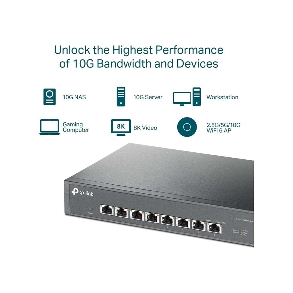 Tp-Link TL-SX1008 8 Port 10G Yönetilemez Switch