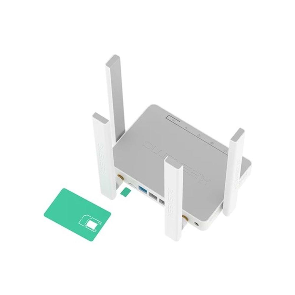 KEENETIC KN-2212-01-EU Runner 4G N300 Wi-Fi Mesh Fiber Router Sim Kart Destekli3G/4G/LTE Modem