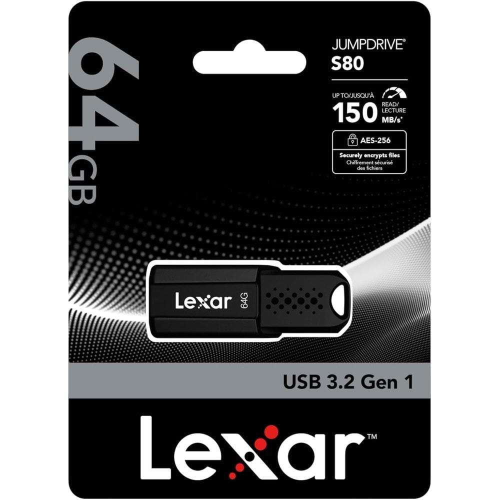 Lexar 64GB Jumpdrive S80 USB 3.1 Flash Bellek UP TO 150MB/S Read 60MB/S Write