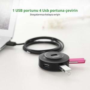 UGreen USB 2.0 HUB 4 Port 1MT Siyah