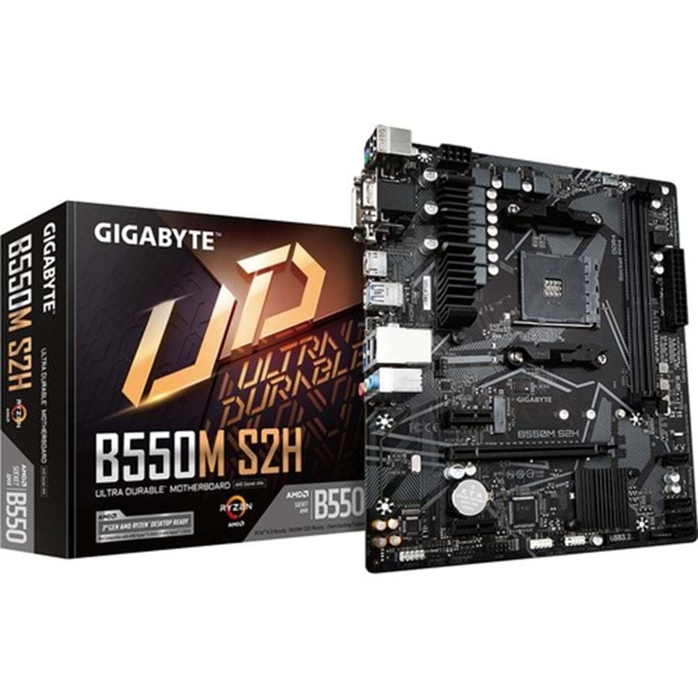 Gigabyte Mab AMD B550 128GB AM4 Ddr4 4733MHZ DVI HDMI Anakart B550M-DS3H