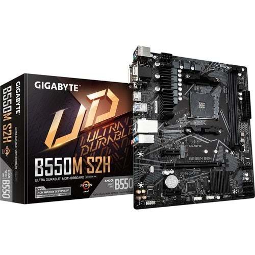 Gigabyte Mab AMD B550 128GB AM4 Ddr4 4733MHZ DVI HDMI Anakart B550M-DS3H