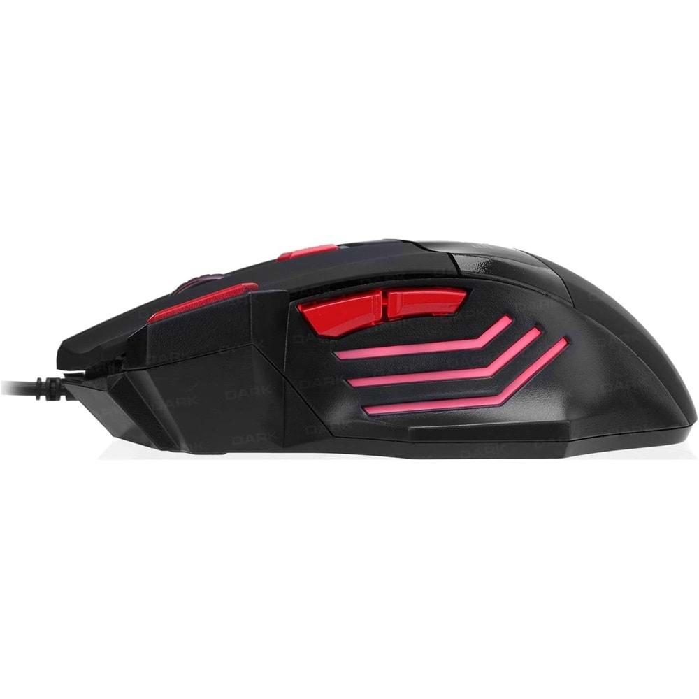 Dark Elite Force 3X Ateş Butonlu DPI Ayarlanabilir Aydınlatmalı USB Oyuncu Mouse (DK-AC-GM1000)