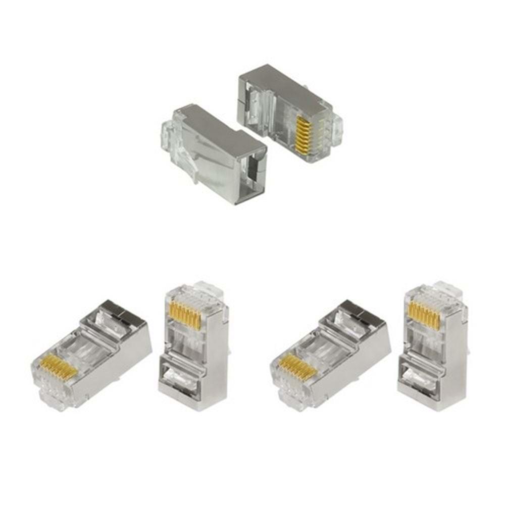 Frisby FNW-RJ4522N 100'lü Paket CAT6 Metal FTP Altın Uç Konnektör