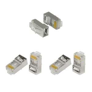 Frisby FNW-RJ4522N 100'lü Paket CAT6 Metal FTP Altın Uç Konnektör