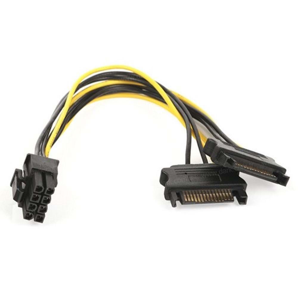 Dark 2xSata / 6+2Pin PCI-E Dönüştürücü Güç Kablosu (DK-CB-P203)