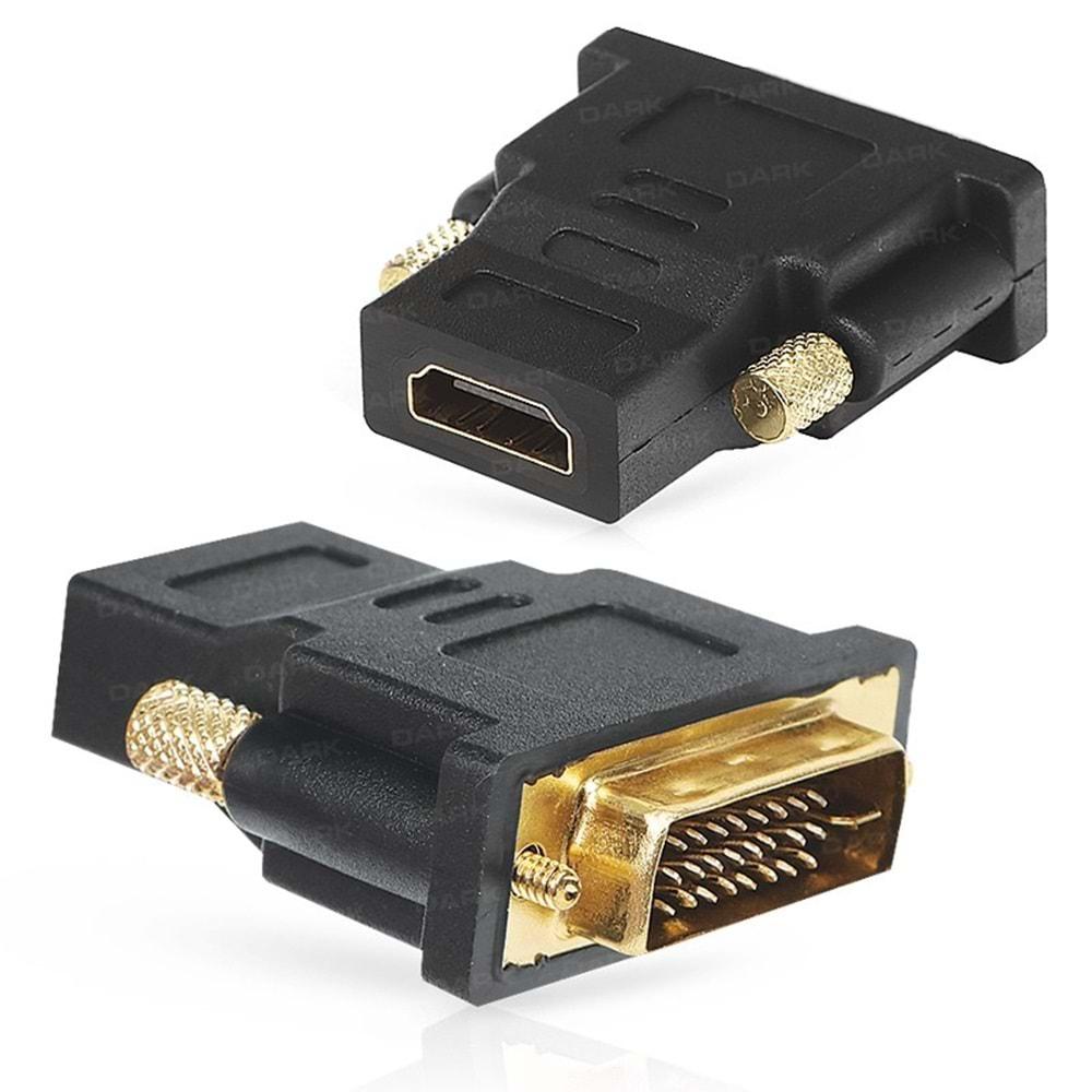 Dark DVI 24+1 Erkek - Hdmi Dişi Çevirici Adaptör (DK-HD-AFHDMIXMDVI)