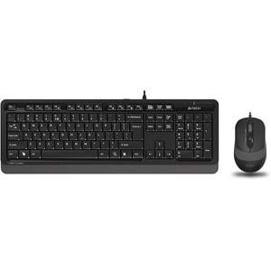 A4 Tech F1010 FN-Multimedya Q Klavye + Optik Mouse 1600D Gri USB