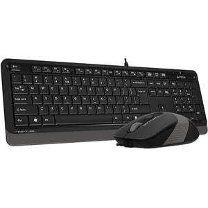 A4 Tech F1010 FN-Multimedya Q Klavye + Optik Mouse 1600D Gri USB