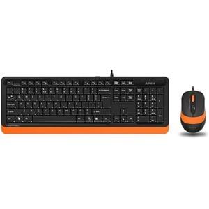 A4 Tech F1010 FN-Multimedya Q Klavye + Optik Mouse 1600D Turuncu USB