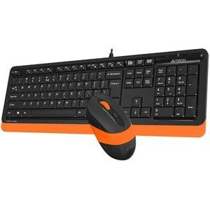 A4 Tech F1010 FN-Multimedya Q Klavye + Optik Mouse 1600D Turuncu USB