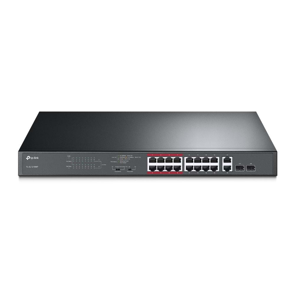 TP-Link TL-SL1218MP 16-Port 10/100Mbps + 2-Port Gigabit PoE Switch