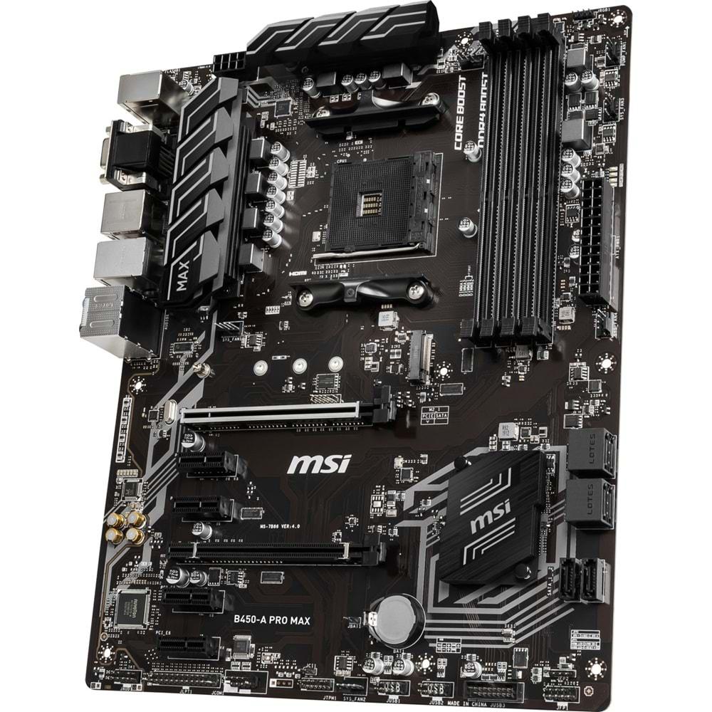 Msi B450M-A PRO MAX B450 DDR4 HDMI DVI AM4 Anakart