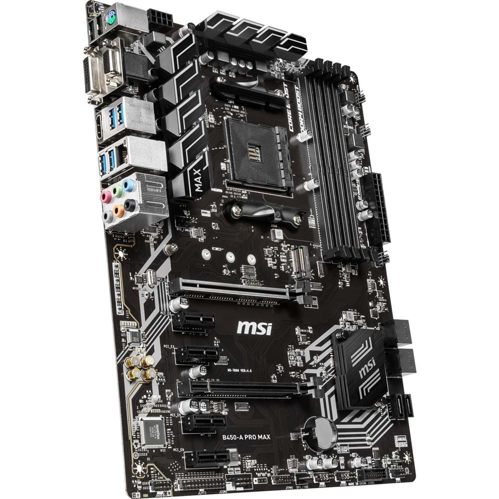 Msi B450M-A PRO MAX B450 DDR4 HDMI DVI AM4 Anakart