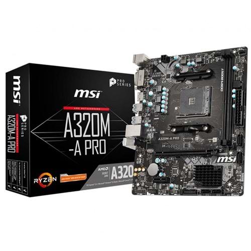 Msi A320M-A PRO A320 DDR4 USB 3.2 HDMI/DVI PCI3.0 AM4 Anakart