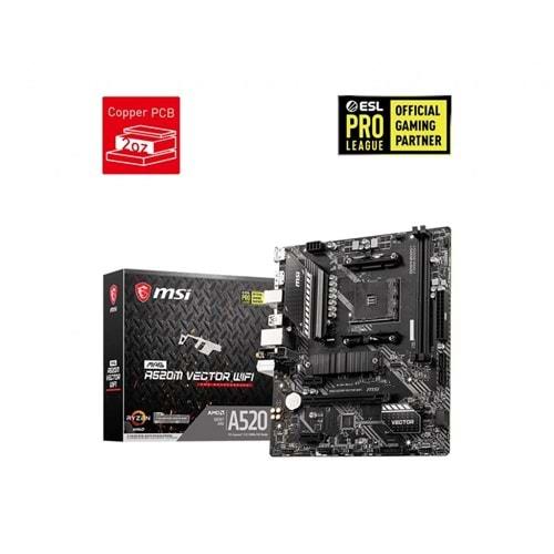 Msi A520M-A PRO A520 DDR4 USB3.2 M.2 HDMI VGA PCI3.0 AMD4 Anakart