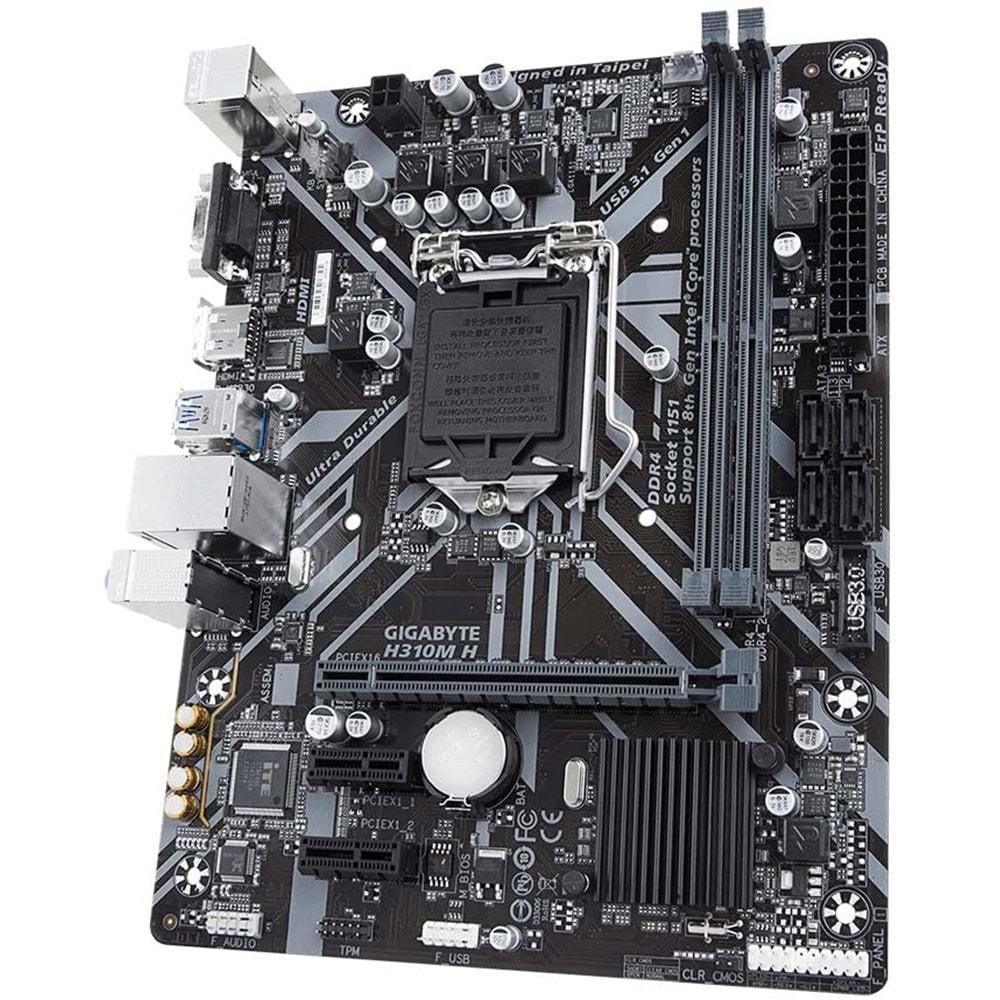 Gigabyte H310 Soket LGA1151 DDR4 2666 MHz DVI-D VGA V.1 Anakart H310M-H