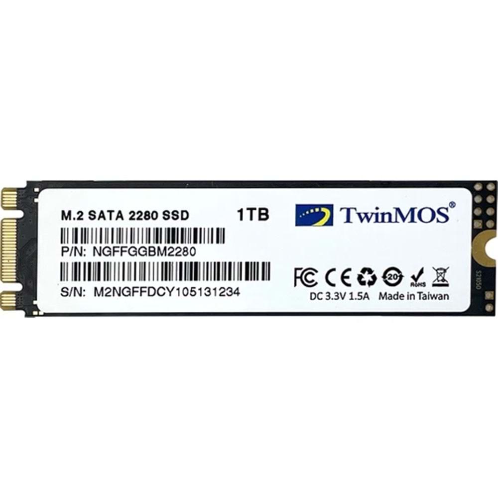 Twinmos 1TB M.2 Disk 2280 SATA3 SSD Disk 580Mb-550Mbs 3D NAND NGFFGGBM2280