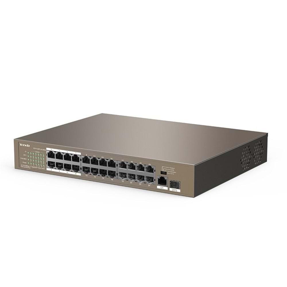 Tenda 24 250W 24 Port 10 100Mbps +1 Gigabit SFP Slotl Switch 24 Port TEF1126P