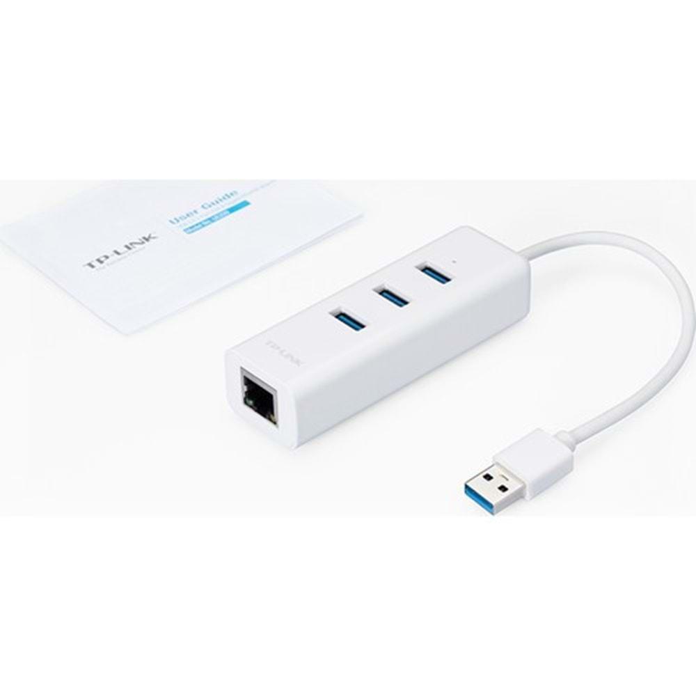 TP-Link UE330 USB 3.0 3 Port Hub ve Ethernet Adaptör Çoklayıcı